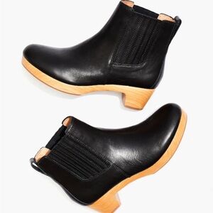 Madewell Black Clog Boot in Black Leather (Size 10)